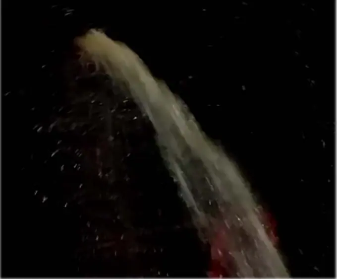 Before: a jet of water entering the Parsik tunnel through the lining